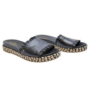 Kate Spade Zahara Black Leather Slide Sandals Woman's Size 7